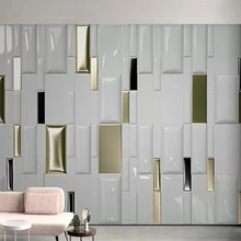 Beibehang пользовательские обои 3d стерео фото фреска современная мода Золотой квадрат Геометрическая мягкая сумка фон обои 3d обои