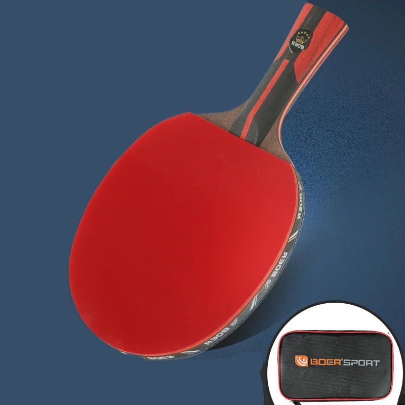 1 قطعة 6-نجوم المهنية الكربون 7 طبقات مضرب ترابيزة تنس مضرب طويلة مقبض قصير بينغ بونغ مضرب الجدف مع حقيبة حمل