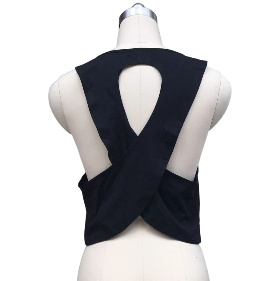 Gladiolus 2018 Tank Top Women Cross Hollow Out Backless Sexy Black Gray Crop Top Women T-Shirt Casual Ladies Loose Tanks Tops  (27)
