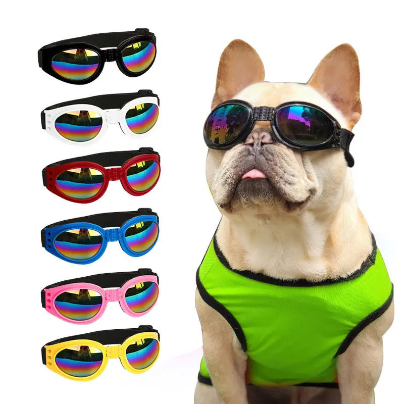 

Foldable Dog Goggles Eye Wear Protection Waterproof Pet UV Sunglasses for pet Dogs About Over 15 lbs