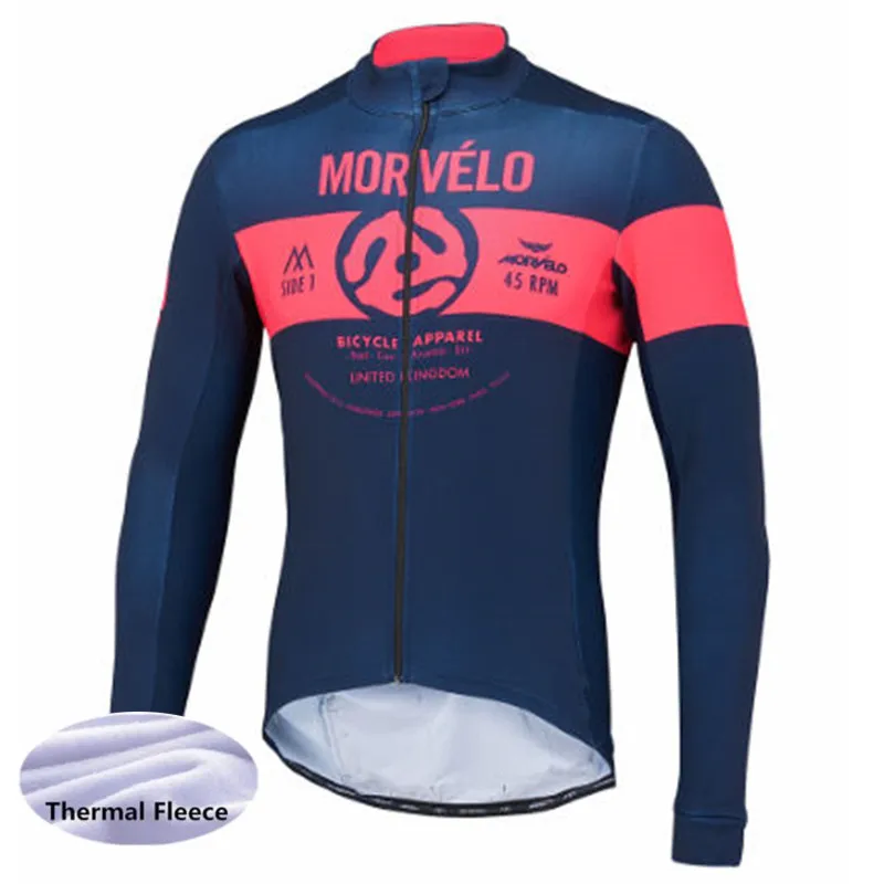 Мужская теплая флисовая куртка Morvelo велосипедная с длинным рукавом одежда maillot 2018