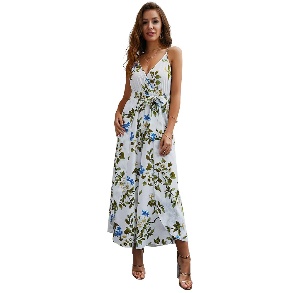 Summer Jumpsuit Women 2019 Fashion Sleeveless Strap Sexy Overalls Rompers Female Boho Style Floral Print Jumpsuits Plus Size Summer Jumpsuit Women 2019 Fashion Sleeveless Strap Sexy Overalls Rompers Female Boho Style Floral Print Jumpsuits Plus Size