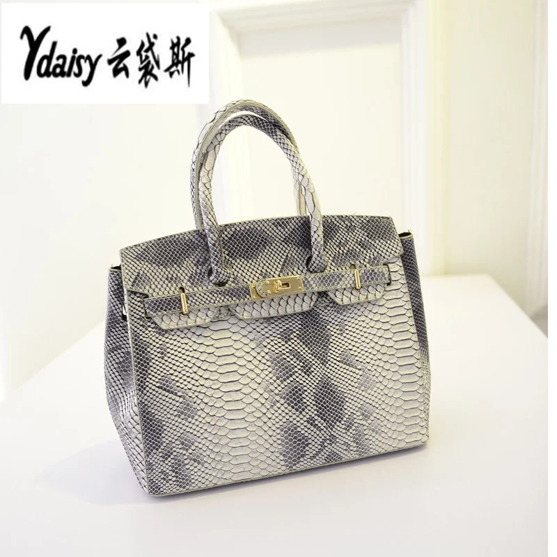 

2017 fashion pu leather handbag portable oblique cross lady bag high-grade crocodile grain single shoulder bag Female bag