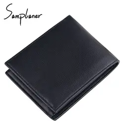 Samplaner компактный мужской бумажник кошелек из искусственной кожи двойного сложения дизайн тонкий мужской бумажник кредитной ID держатель