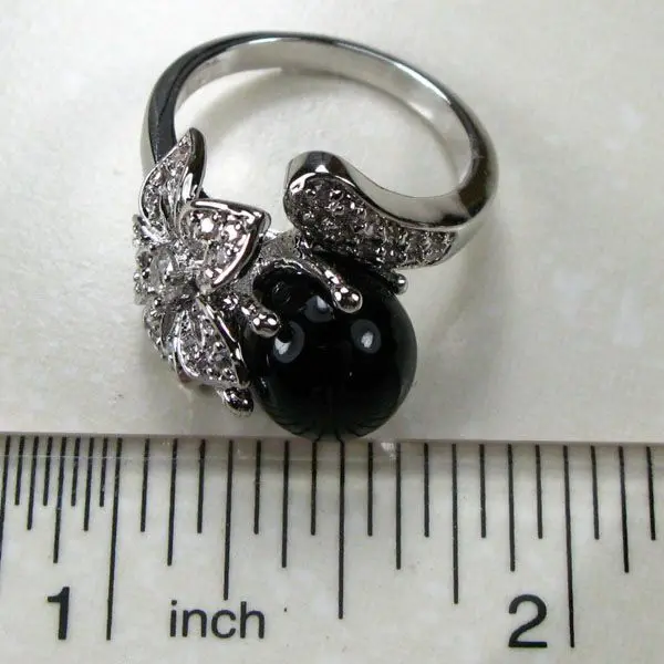 Черный жемчуг 925 Серебряное кольцо Размер 5 6 7 8 9 10 11 12 TR131