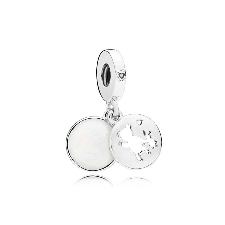 

NEW 100% 925 Sterling Silver Perfect Pals Dangle Charm Silver Enamel Pendant Charms Bead For Mother Gift Bracelet DIY