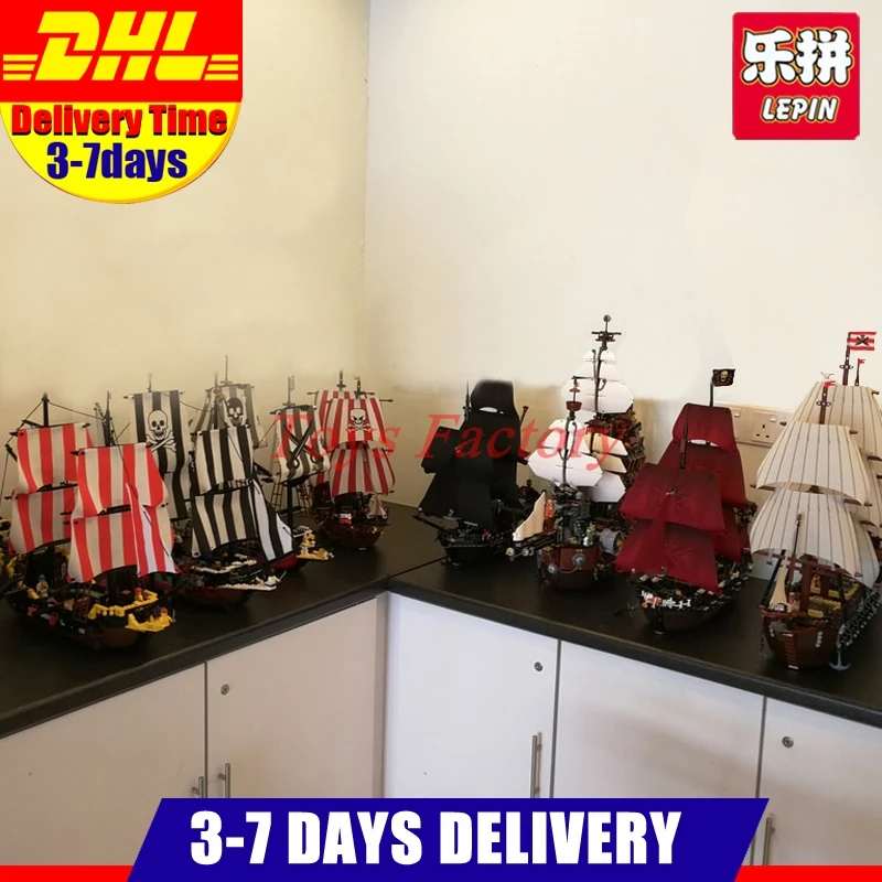 

DHL LEPIN Pirates Caribbean Ship 16006 16009 22001 16016 16042 16002 16018 Model Building Kits Blocks Compatible 4184 4195
