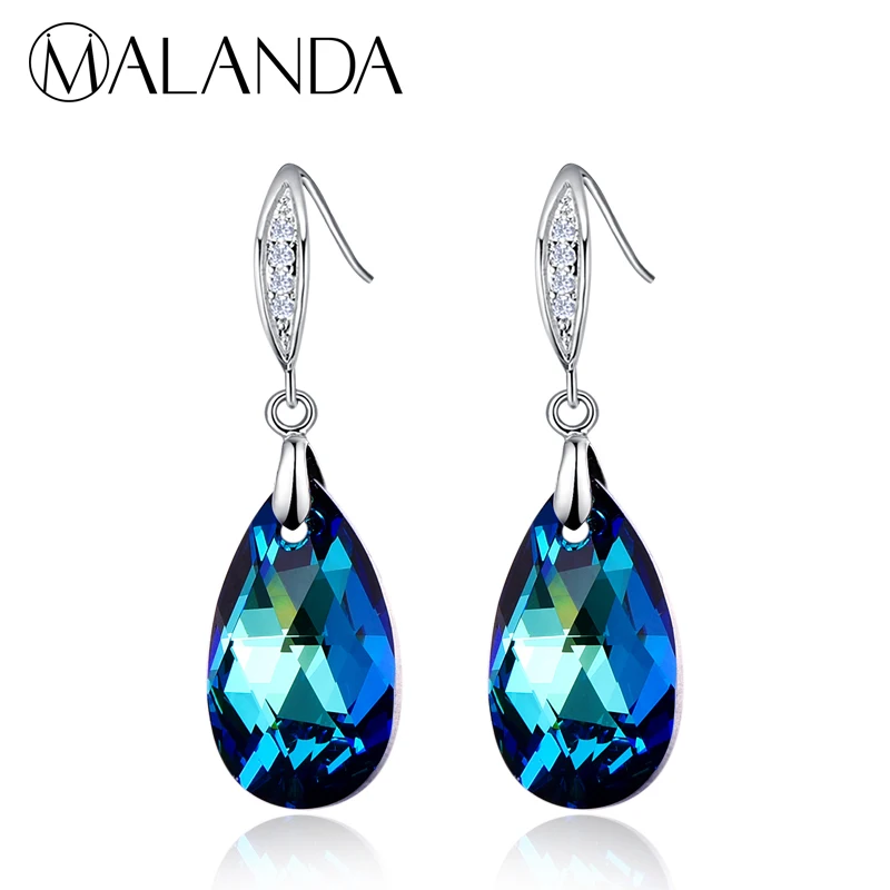 

MALANDA 2018 Water Drop Earrings Fashion Crystal From SWAROVSKI Zircon Earrings For Women Dangle Earrings Wedding Party Jewelry