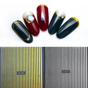 

Gold Silver 3D Tape For Nail Art Sticker Metal Strip Tape Multi-size Nail Striping Tape Tips Manicure Nail Art Decals ZJT3014