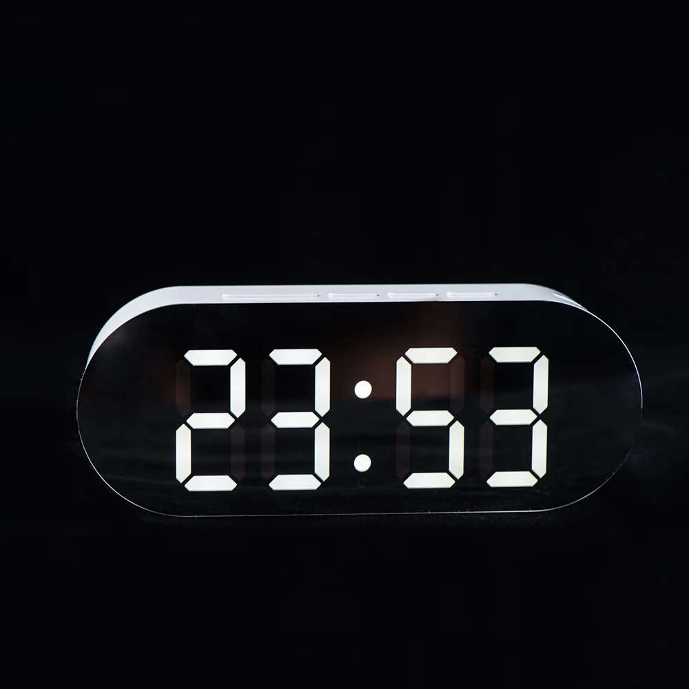 

Practical LED Alarm Clock Night Lights USB Mirror Thermometer Desk Clock Lamp Square Rectangle Multi-function Desk Clocks