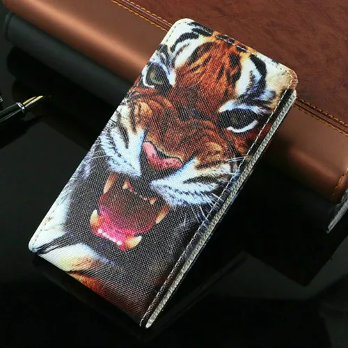 For Samsung Galaxy J4 J6 Plus J3 J5 J7 Case TPU Flip Leather Cover 3D Flower Cute Pattern Vertical Case - Color: Tiger