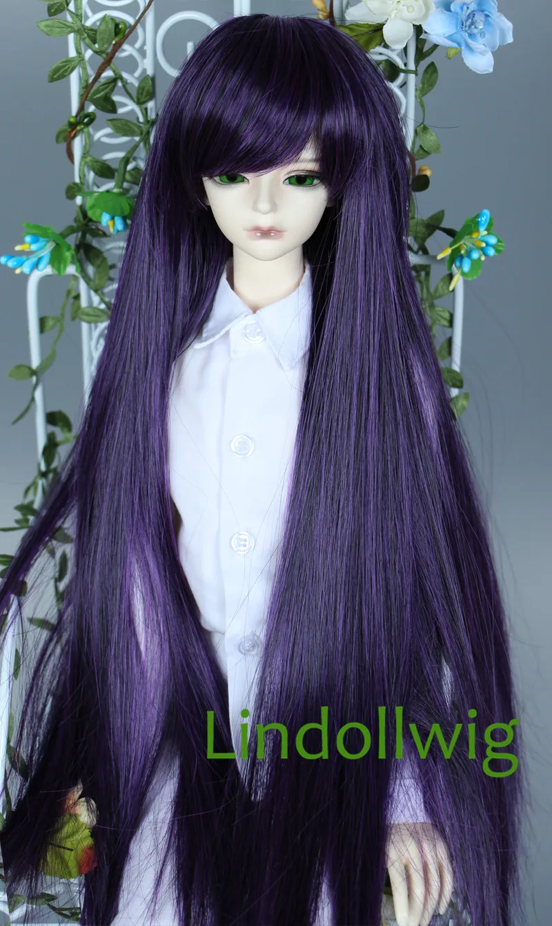 1/3 1/4 BJD парик Pullip Dal DD SD Dollfie кукла парик 7-8 8-9 дюймов парик длинный черный фиолетовый