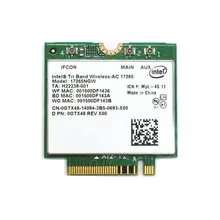 Для беспроводной связи-AC Intel 17265 17265NGW Wifi 867 M Bluetooth BT 4,0 Двухдиапазонная карта NGFF
