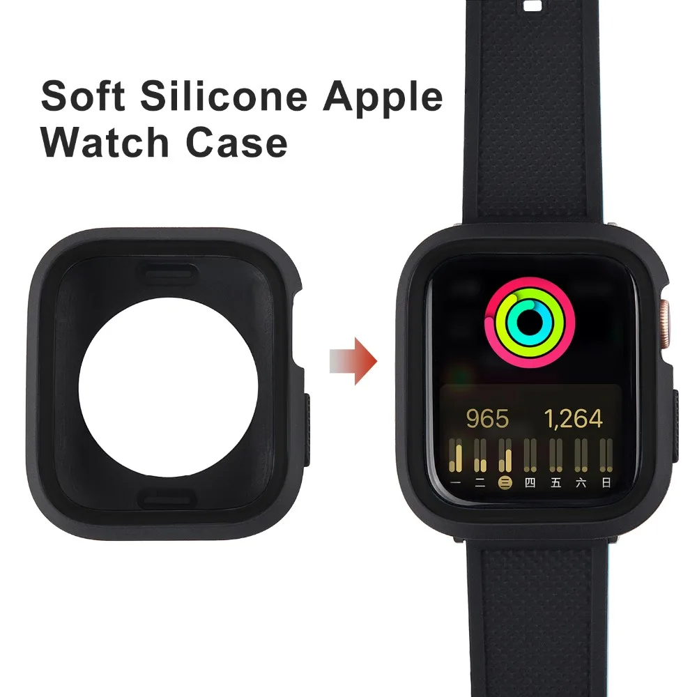 3 цвета мягкий силиконовый чехол для Apple Watch Series 4/3/2/1 Fullmosa ударопрочность Защитный
