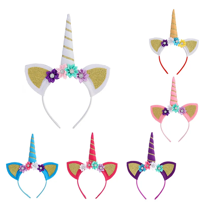

Girls Cute Unicorn Headband Horn Glittery Beautiful Christmas Party Birthday Gift Hair Hoop Headwear Hairband Hair Accessories