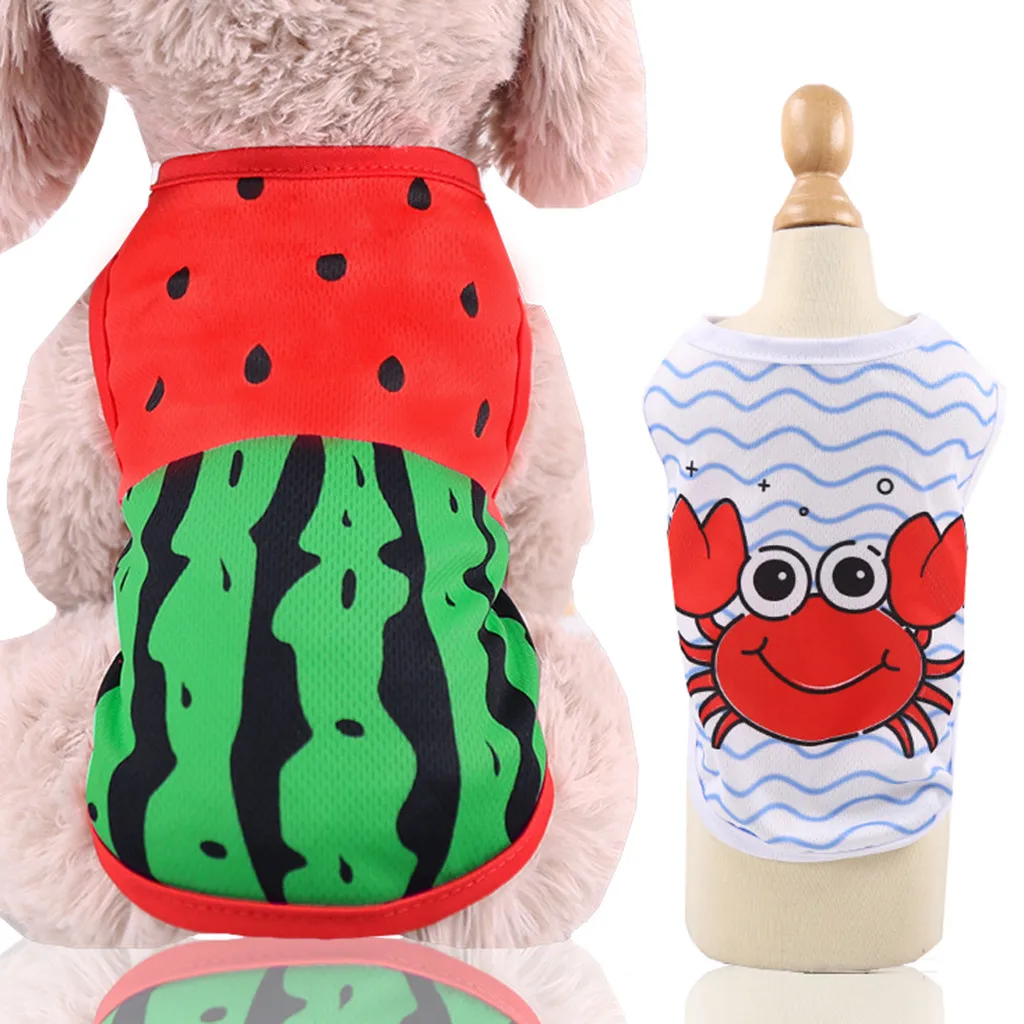 

Puppy Clothes Pet Dog Summer Clothes Skirt Printing Cute Pet Puppy Vest Clothing Shirt Dog Shirts chaleco perro maglietta cane