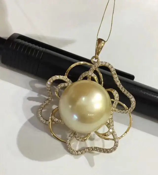 

Wholesale price ^^^New 14-15mm Natural south sea + Pendants k pearl