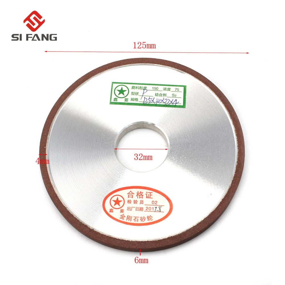 Tanie 125mm żywica Bond falt kształt diament płaskie płyty ściernica szlifierka o grubości 6 8 10mm typ zwykły 150 Grit 75%