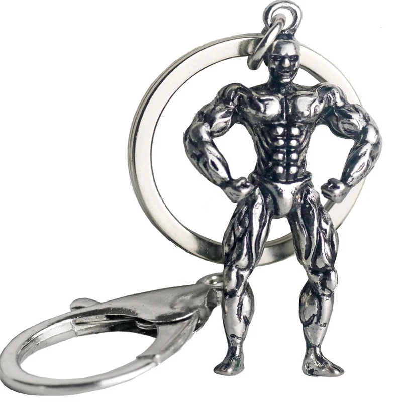 

Strong Man Dumbbell Key Rings Men Fitness Bodybuilding Key Chains For Car Wallet Keys Ring Sports Men Hip Hop Jewelry