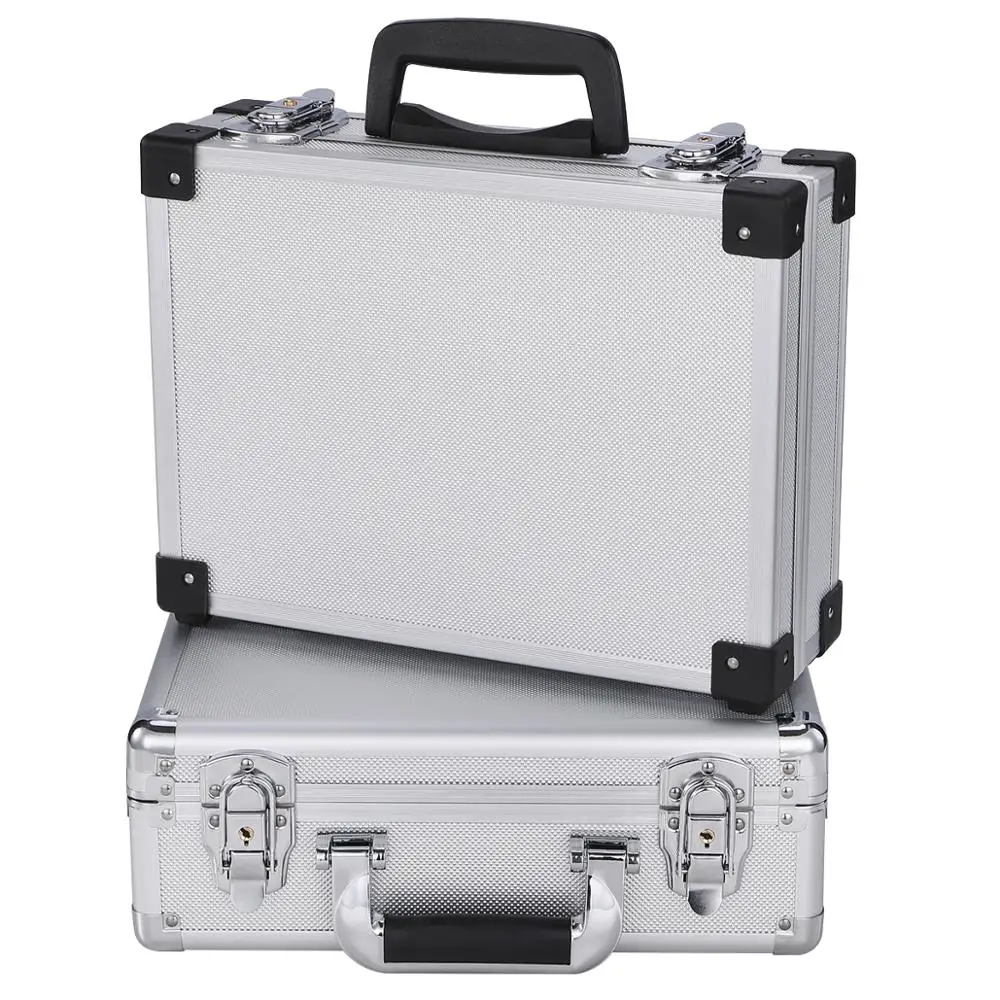 

Tool Carrying Case Hair Cutting Shears Clipper Scissors make up Organizer Storage Portable Aluminum Frame Tool Box with sponge