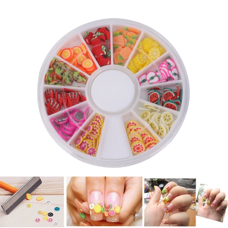 

120Pcs 3D Nail Art Fruit Pattern Manicure Fimo Canes Sticker DIY Decoration Tool
