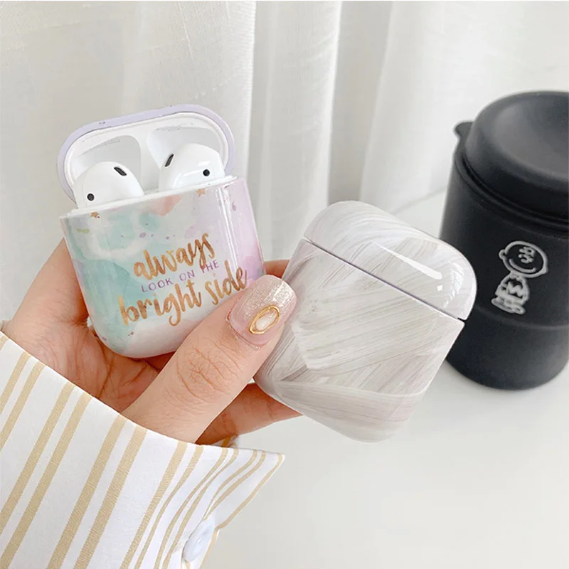 

Case For Apple Airpods Case Gradient Marble Earphone Cute Hard Cover For Airpods 2 1 Case Accessories Headphone Case Box Coque
