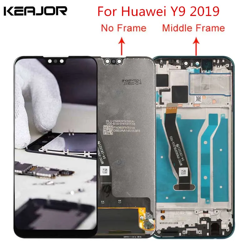 

Keajor Screen For Huawei Y9 2019 Lcd Screen Tested AAA Lcd Display+Touch Screen with Frame Replacement For Huawei Y9 2019 6.5''