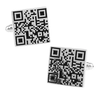 

Черные запонки с qr-кодом и кристаллами, оптовая продажа