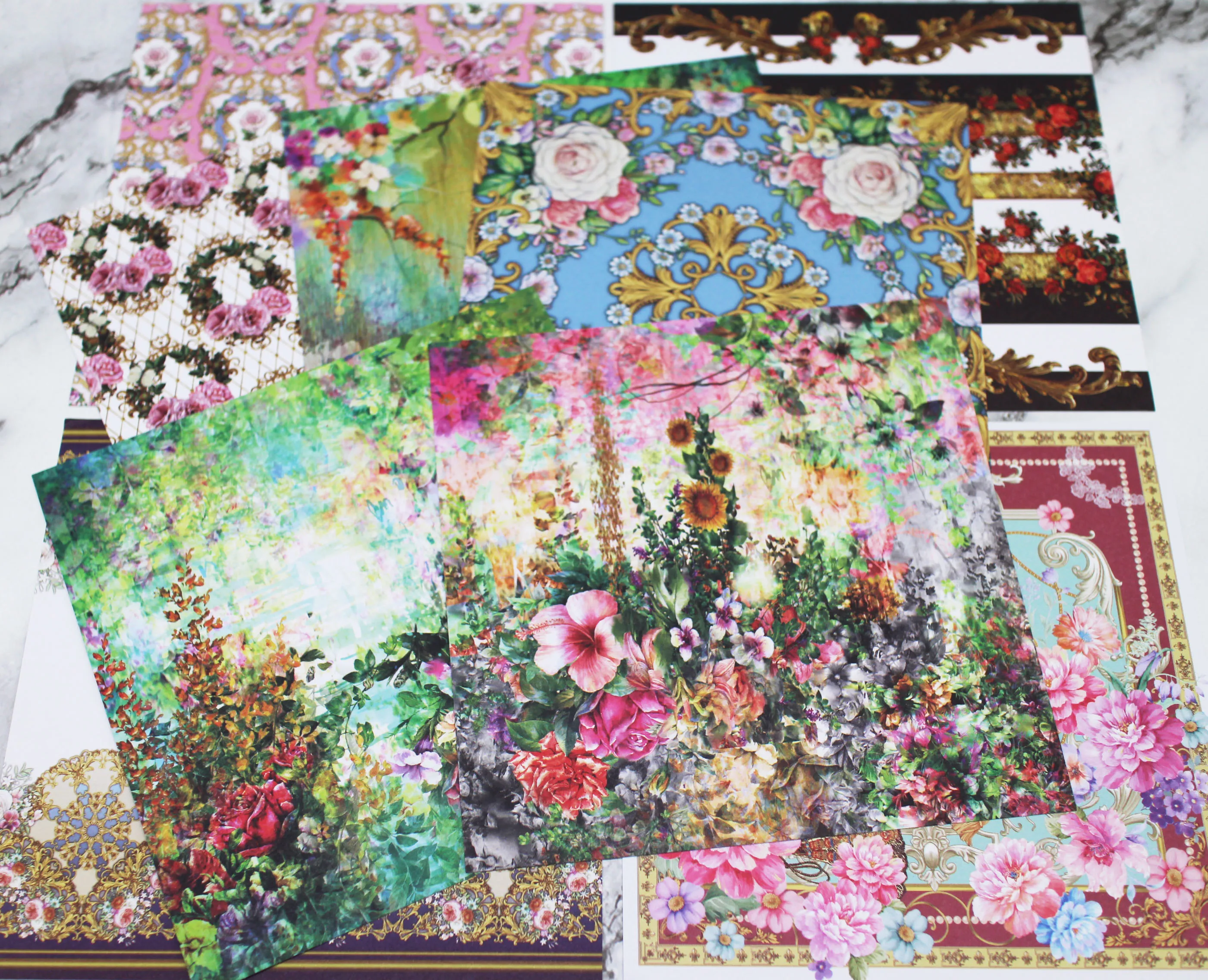 

12/24 sheet 6"X6" Flower Blooming patterned paper Scrapbooking paper pack for Decor/gift handmade craft paper Background pad