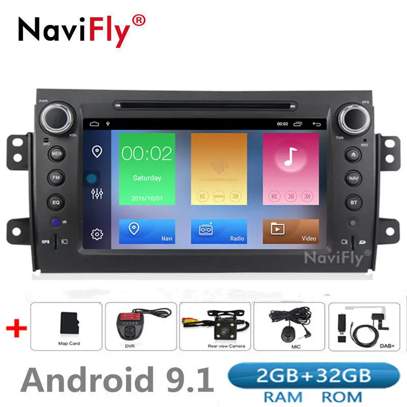

2din Android 9.1 2+32G Car dvd multimedia player for Suzuki SX4 2006 2007 2008 2009 2010 2011 Car radio FM WIFI RDS BT GPS Navi
