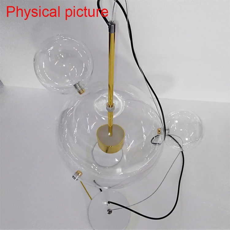 Прозрачный стеклянный шар, люстры для гостиной, Арт Деко, пузырьковая лампа, абажуры, люстра, современное внутреннее освещение, Ресторан iluminacao