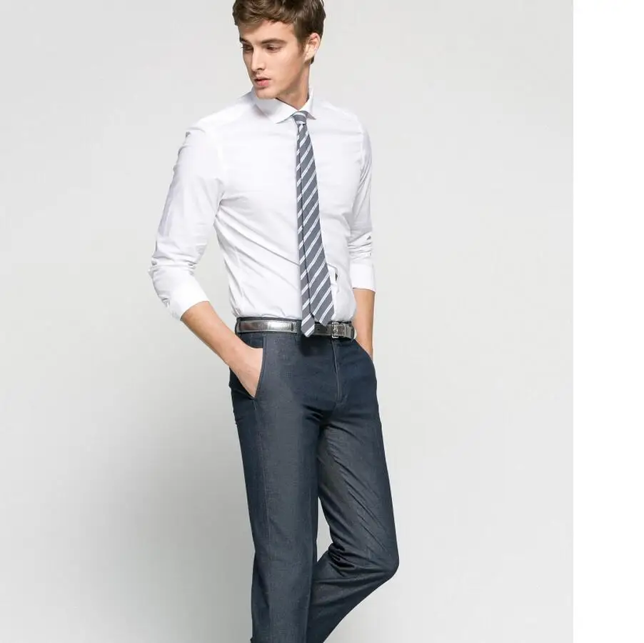 

New style of men long sleeve shirt single-breasted men dress shirt high quality custom solid color shirt