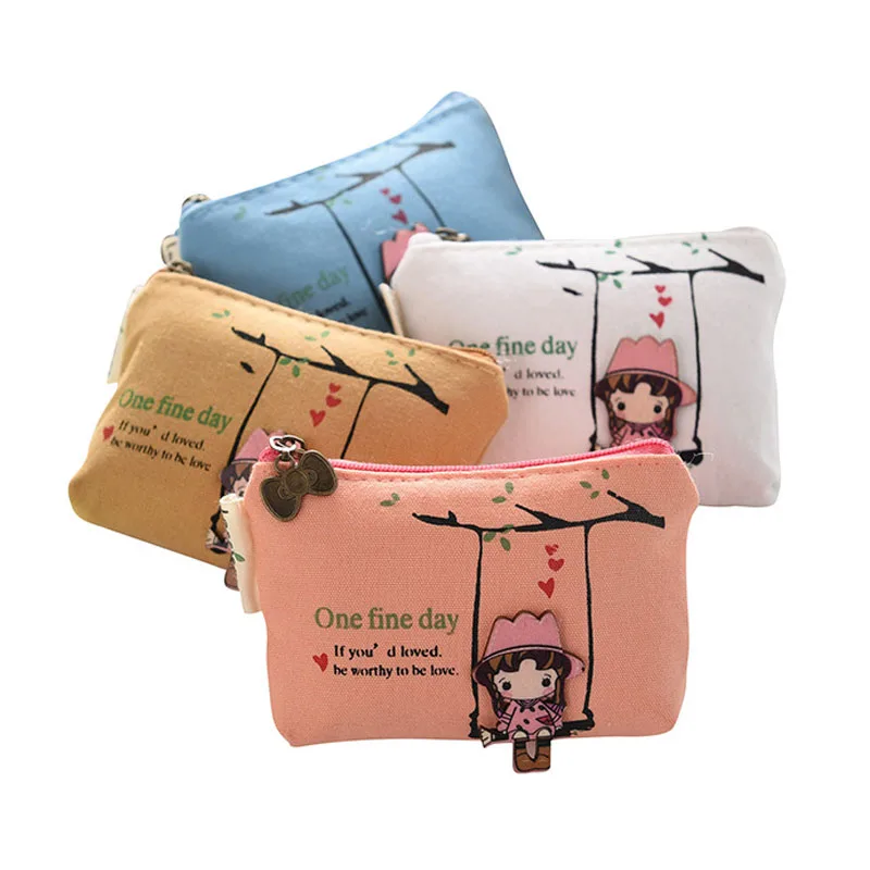 

50PCS / LOT Women Coin Bag Girls Cute Kawaii Card Key Money Small Bags Ladies Creative Girl Swing Purse Earphone Bag