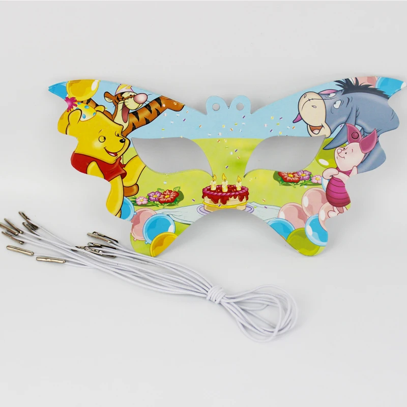 

12pcs Winnie the Pooh Cartoon Pattern Theme Party Mask kids Birthday Party Decorations Christmas Eye Cover Party Supplies