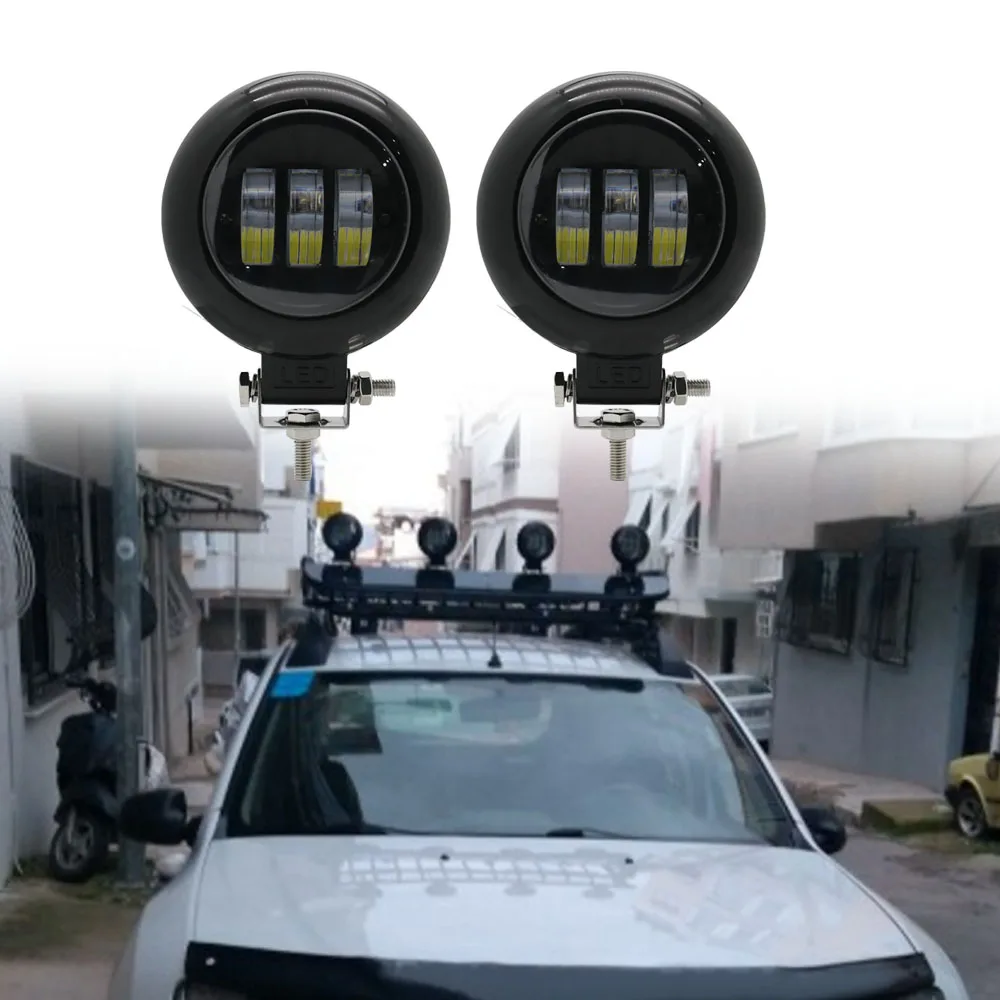 2PCS 4PCS 12V 24V 6000K 30W Waterproof Round LED Light Bar Working Lights Offroad Car Boat led Work Light (24)
