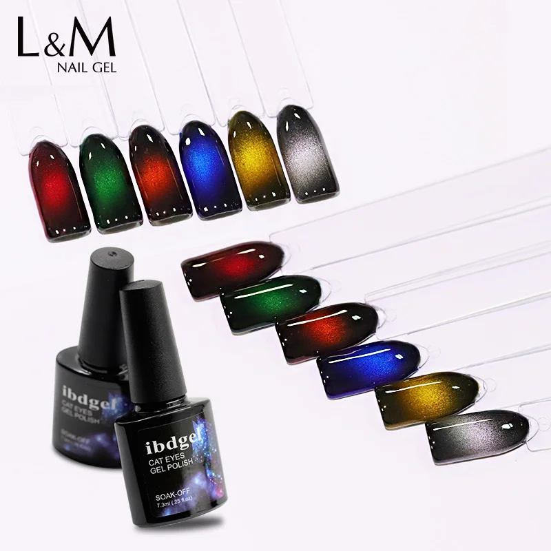 1 шт. ibdgel Gem кошачий глаз Гель-лак для ногтей УФ 6 цветов красивый УФ-и светодиодной