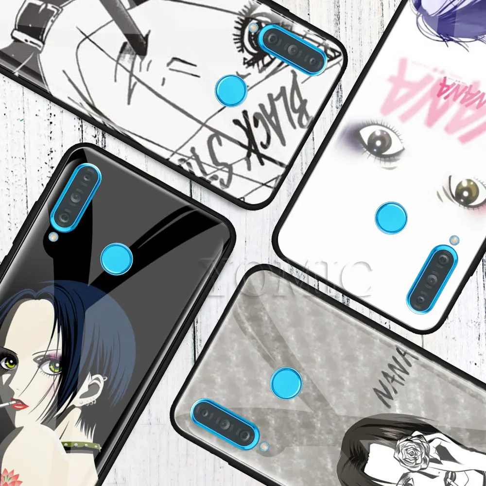 

Tempered Glass Case for Huawei P20 Lite P30 Pro Mate 10 20 Lite Honor 20 Pro 8X Cover Nana Anime Girl Luxury Case
