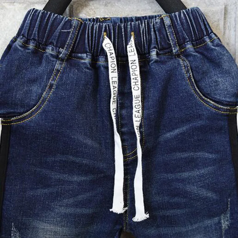 Г. Лидер продаж, новые осенние детские джинсы эластичные джинсовые штаны с эластичной резинкой на талии одежда для детей от 4 до 14 лет, корейские штаны для больших девочек