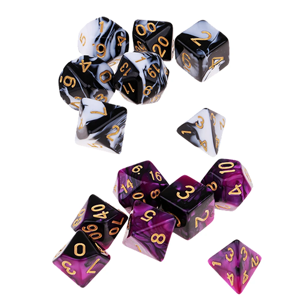 14PCS Polyhedral Dice 16mm for Dungeons and Dragons Casino Supply
