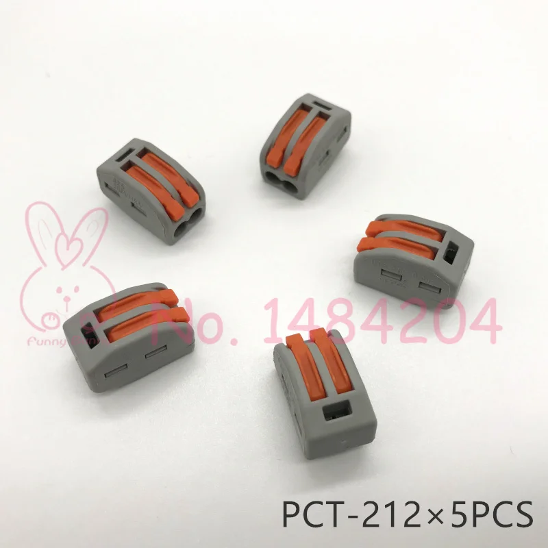

5X Universal Building Wire Connector Compact Terminal Block 5 / 4 / 3 / 2 Pin Fast Wire Conductor