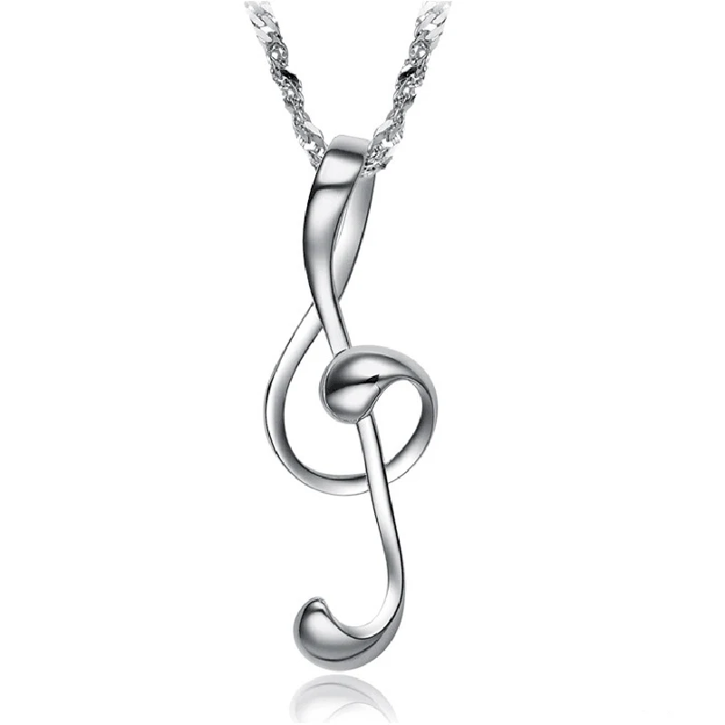 Fashion Silver Plated Treble Clef Necklace font b Music b font font b symbol b font