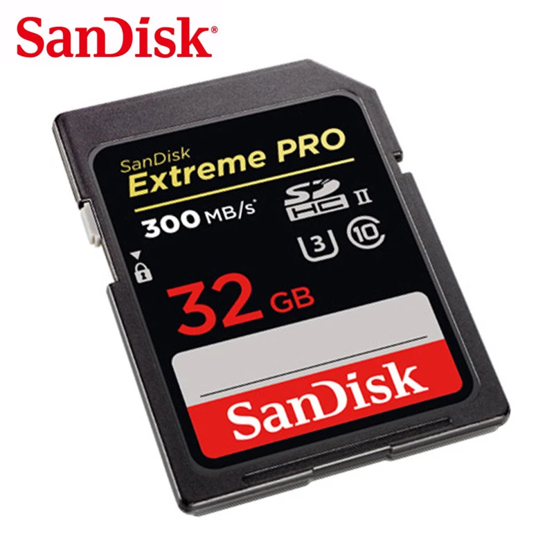 Sandisk SD карта 32GB Extreme PRO 64 Гб флэш-карта памяти 128 ГБ SLR Камера карты SDHC/SDXC UHS-II U3 C10 4K видео в формате Full HD 300 МБ/с