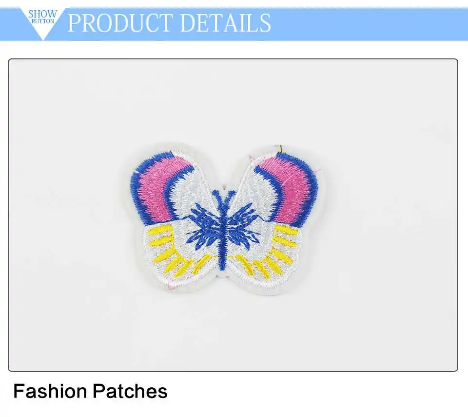 Embroidered Cartoon Iron On Patches Garment Butterfly Bird Tongue Flowers Ice Cream Bow Duck Patches For Clothes Fabrics(3)