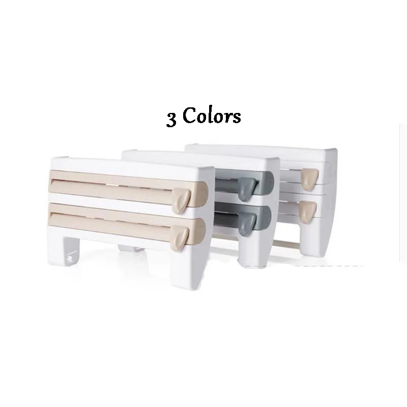 Kitchen Fridge Hanging Shelves Toilet Paper Tissue Organizer Holder Barbecue Tin Foil Plastic Wrap Storage Rack Cutting Blade