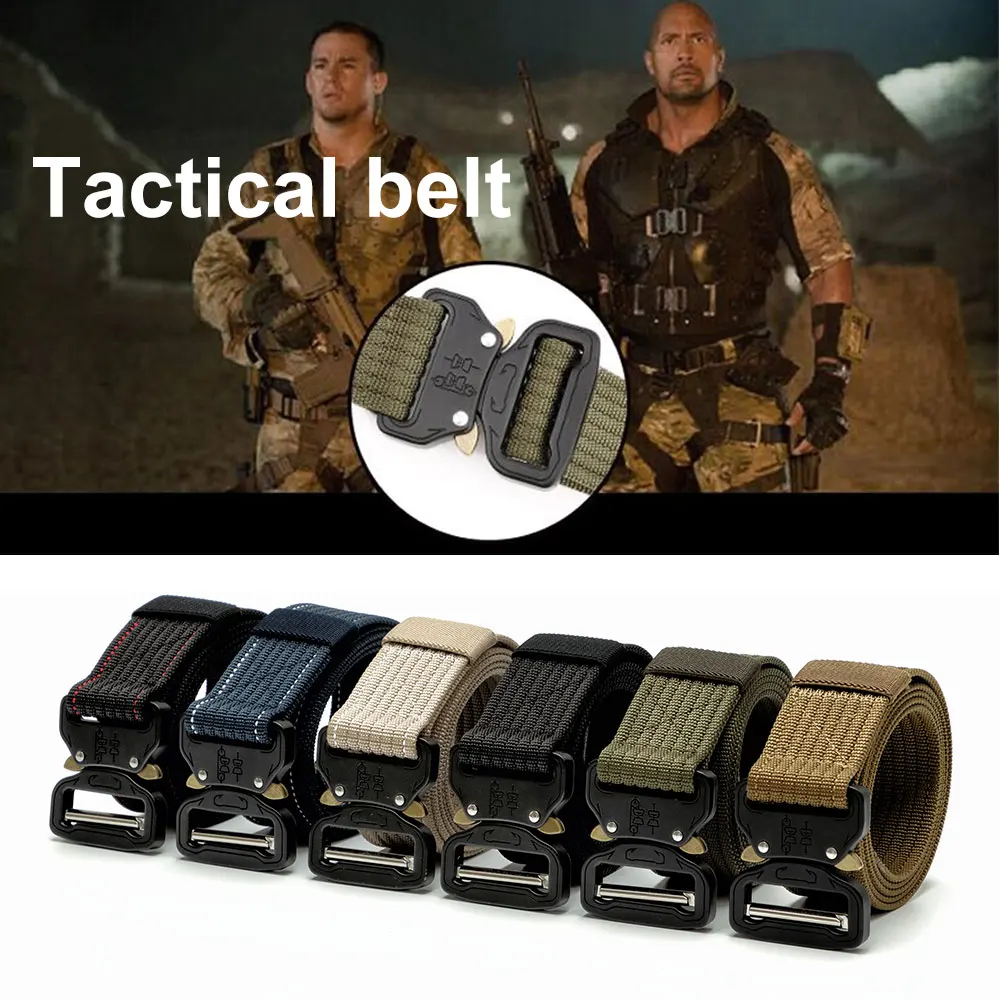 

Zinc Alloy Buckle 6 Color Combat Outdoor Waist Straps Training Belt Durability Military Equipment Tactical Belt Casual