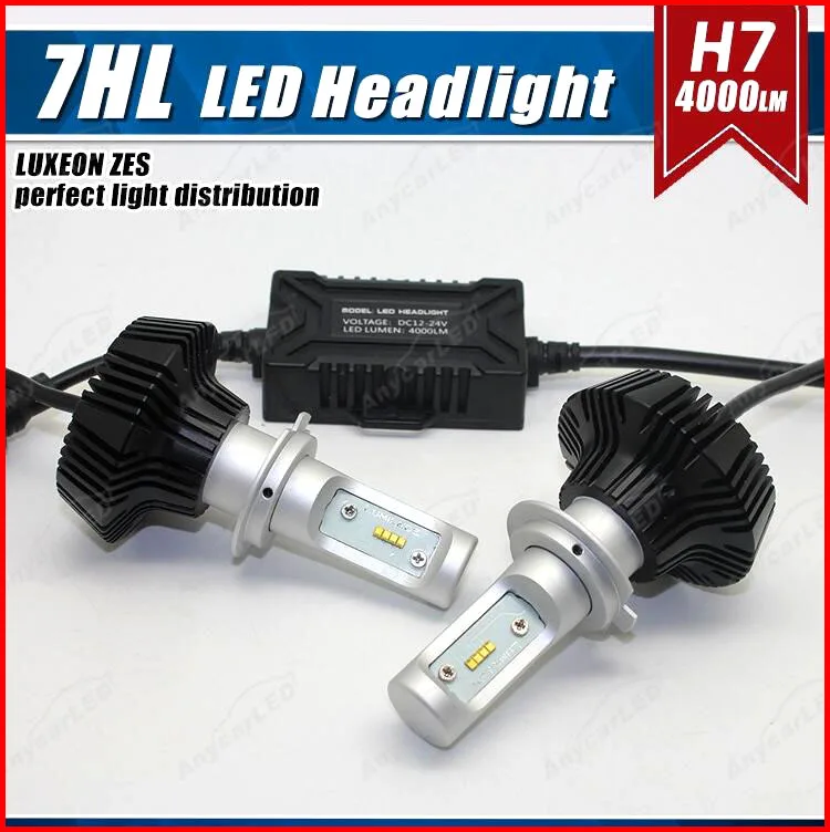 1 Set H7 50W 8000LM G7 LED Headlight Auto Kit LUXEON ZES LUMILED Chip 7th Fanless
