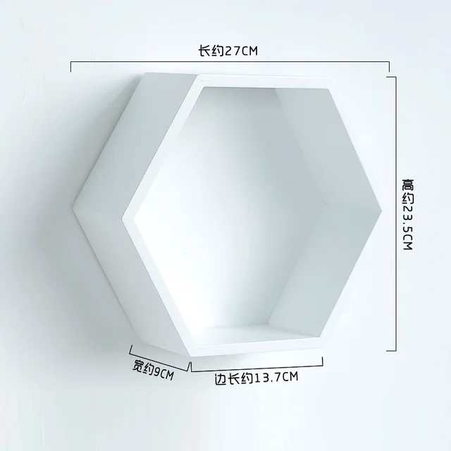 Деревянная коробка-органайзер, настенная полка, декор для детской комнаты, настенные подвесные шестигранные полки для детской комнаты, держатели для хранения мелочей - Цвет: 3