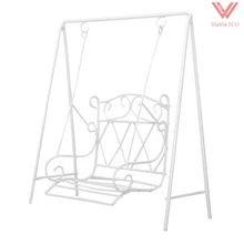OMoToys кукольный домик миниатюрная мебель для сада металлические качели кресло-качалка белый 1/12