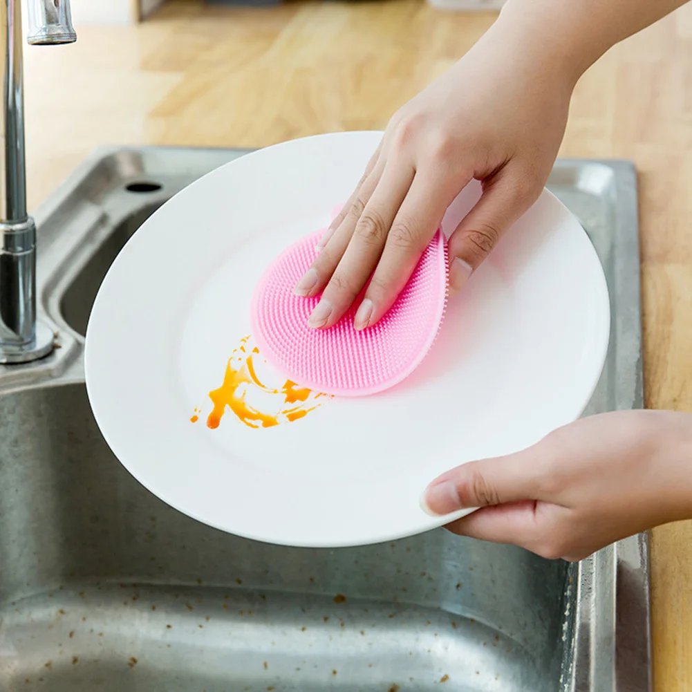 Магически Чистящая Щетка силиконовые Bowl губка со скребком кастрюля Моечные щетки Кухня очиститель топливной форсунки