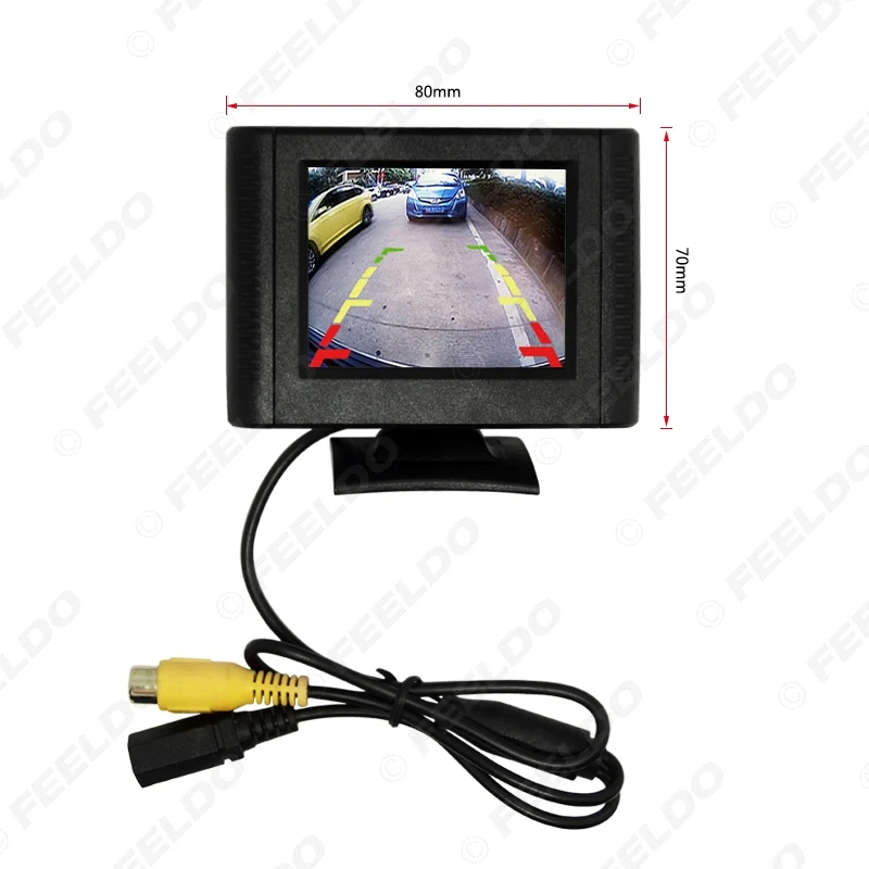 FEELDO 2,5 дюймов ЖК TFT монитор с заднего вида парковочная камера RCA видео система 2,4G беспроводной и прикуриватель опционально